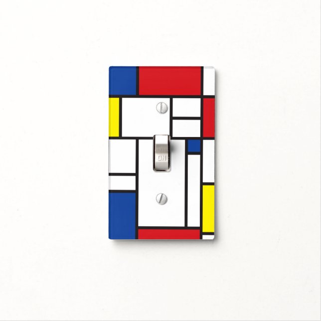 Mondrian Minimalist Geometric De Stijl Modern Art Light Switch Cover (In Situ)