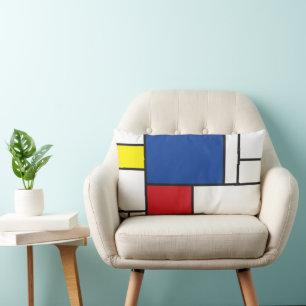 Mondrian Minimalist Geometric De Stijl Modern Art Lumbar Pillow