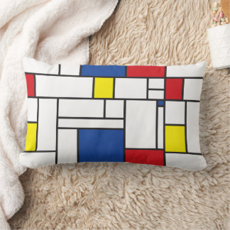 Mondrian Minimalist Geometric De Stijl Modern Art Lumbar Pillow