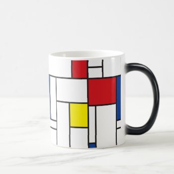 Mondrian Minimalist Geometric De Stijl Modern Art Magic Mug by fat_fa_tin at Zazzle