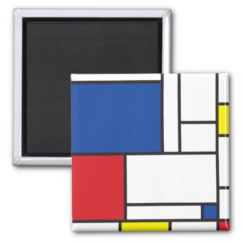 Mondrian Minimalist Geometric De Stijl Modern Art Magnet