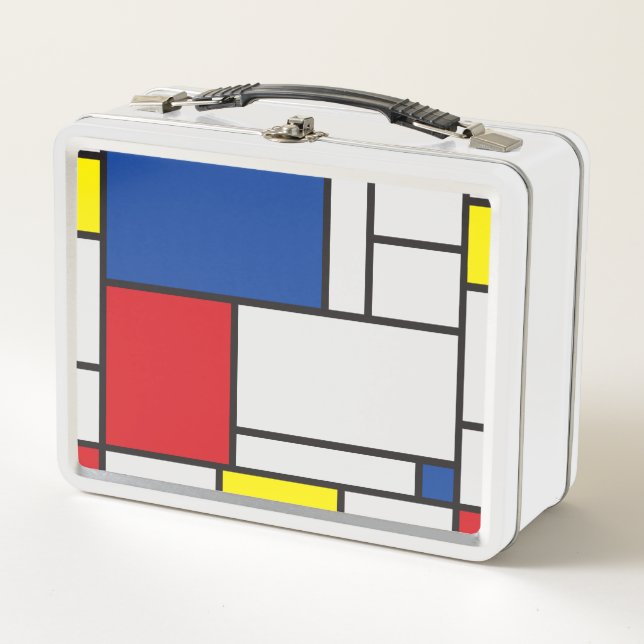 Mondrian Minimalist Geometric De Stijl Modern Art Metal Lunch Box (Front)