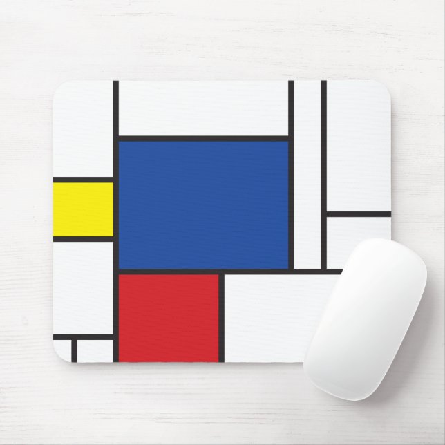 Mondrian Minimalist Geometric De Stijl Modern Art Mouse Pad (With Mouse)