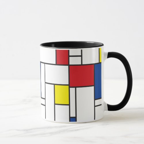 Mondrian Minimalist Geometric De Stijl Modern Art Mug