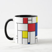 Mondrian Minimalist Geometric De Stijl Modern Art Mug (Left)