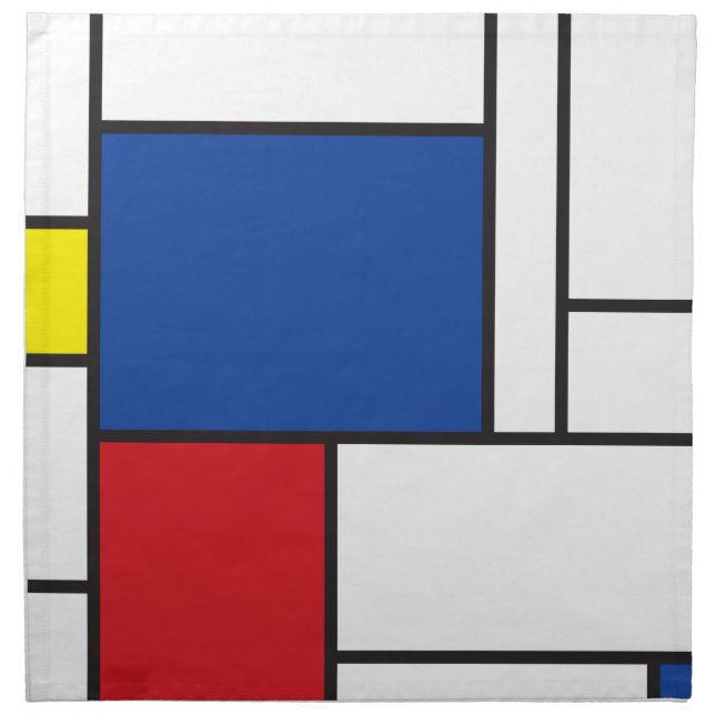 Mondrian Minimalist Geometric De Stijl Modern Art Napkin (Front)