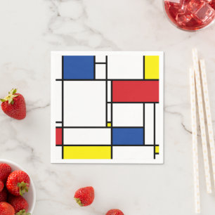 Mondrian Minimalist Geometric De Stijl Modern Art Napkins