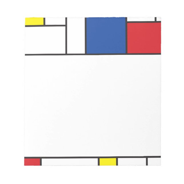 Mondrian Minimalist Geometric De Stijl Modern Art Notepad (Front)