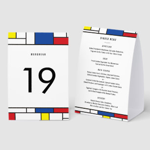 Mondrian Minimalist Geometric De Stijl Modern Art Paper Table Tent