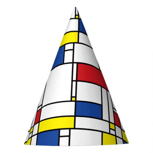 Mondrian Minimalist Geometric De Stijl Modern Art Party Hat