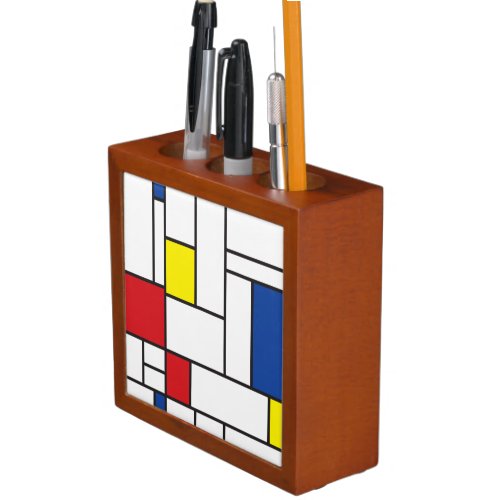 Mondrian Minimalist Geometric De Stijl Modern Art PencilPen Holder