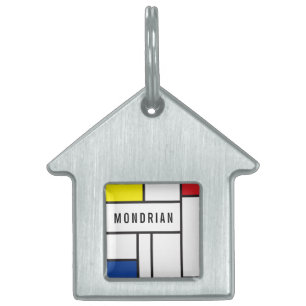 Mondrian Minimalist Geometric De Stijl Modern Art Pet ID Tag