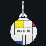 Mondrian Minimalist Geometric De Stijl Modern Art Pet ID Tag<br><div class="desc">Mondrian Minimalist De Stijl Modern Art in Red, Blue, Yellow and White Color Blocks Design. This simple design features modern geometric shapes and graphic color blocks in bold black lines, white and bright primary colors. It is inspired by Piet Mondrian's abstract works and the De Stijl & Neo Plasticism movement....</div>