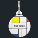 Mondrian Minimalist Geometric De Stijl Modern Art Pet ID Tag<br><div class="desc">Mondrian Minimalist De Stijl Modern Art in Red, Blue, Yellow and White Color Blocks Design. This simple design features modern geometric shapes and graphic color blocks in bold black lines, white and bright primary colors. It is inspired by Piet Mondrian's abstract works and the De Stijl & Neo Plasticism movement....</div>