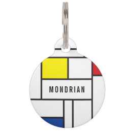 Mondrian Minimalist Geometric De Stijl Modern Art Pet ID Tag
