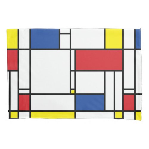 Mondrian Minimalist Geometric De Stijl Modern Art Pillow Case