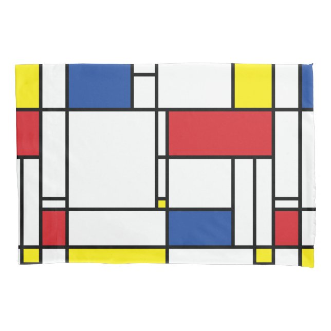 Mondrian Minimalist Geometric De Stijl Modern Art Pillow Case (Front)
