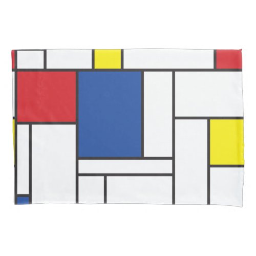 Mondrian Minimalist Geometric De Stijl Modern Art Pillowcase
