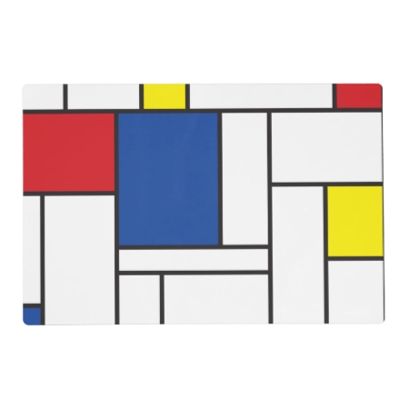 Mondrian Minimalist Geometric De Stijl Modern Art Placemat