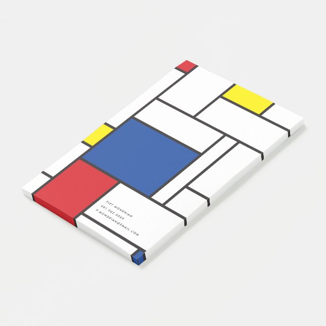 Mondrian Minimalist Geometric De Stijl Modern Art Post-it Notes (Angled)