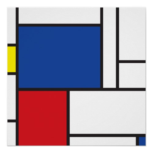 Mondrian Minimalist Geometric De Stijl Modern Art Poster