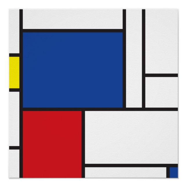 Mondrian Minimalist Geometric De Stijl Modern Art Poster (Front)