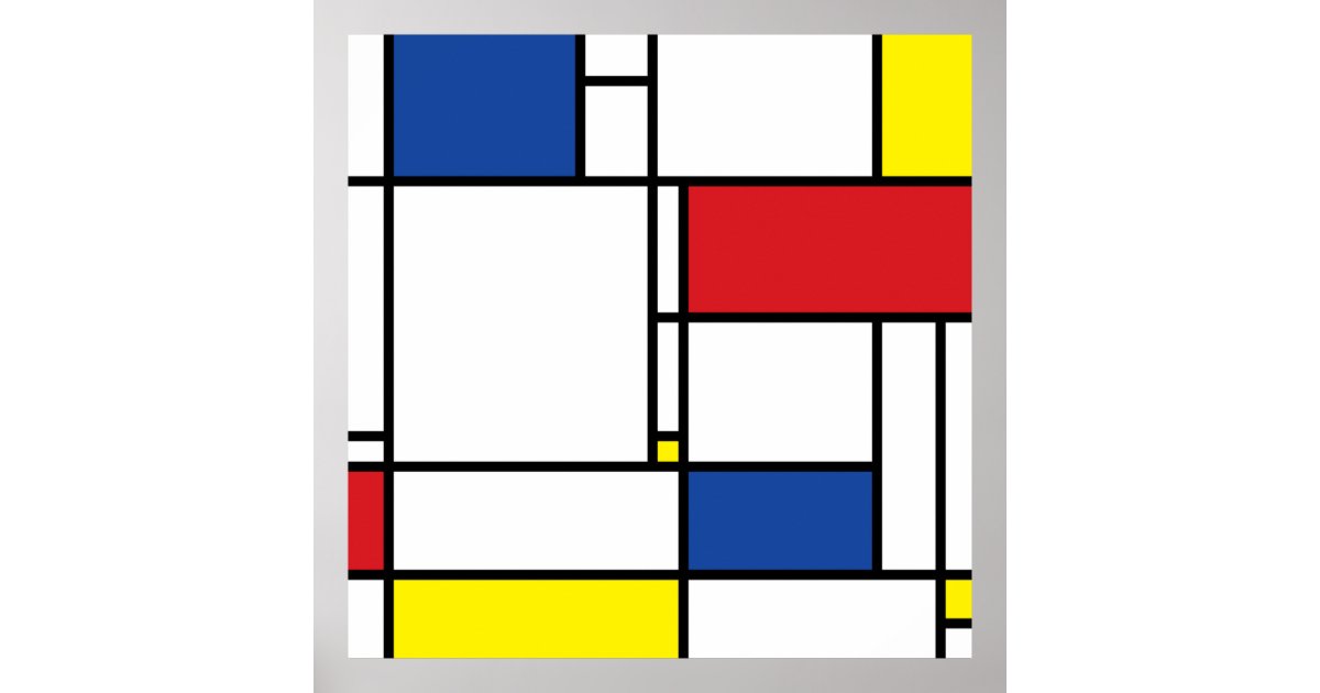 Mondrian Minimalist Geometric De Stijl Modern Art Poster | Zazzle
