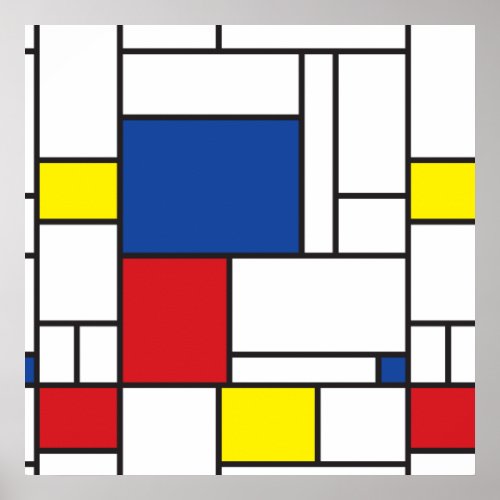 Mondrian Minimalist Geometric De Stijl Modern Art Poster