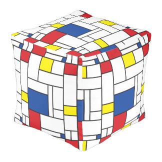 Mondrian Minimalist Geometric De Stijl Modern Art Pouf