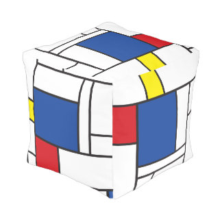 Mondrian Minimalist Geometric De Stijl Modern Art Pouf
