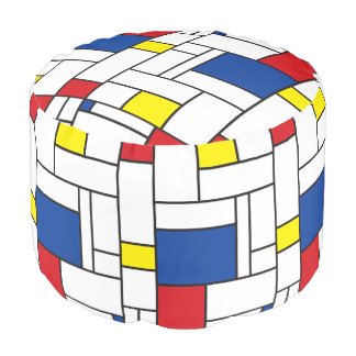 Mondrian Minimalist Geometric De Stijl Modern Art Pouf