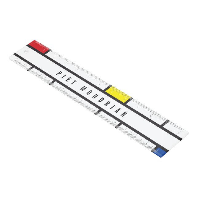 Mondrian Minimalist Geometric De Stijl Modern Art Ruler (Angled)