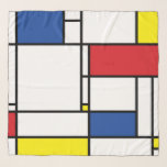 Mondrian Minimalist Geometric De Stijl Modern Art Scarf<br><div class="desc">Original Mondrian Inspired Minimalist De Stijl Modern Art in Red, Blue, Yellow and White Color Blocks Design. This simple design features modern geometric shapes and graphic color blocks in bold black lines, white and bright primary colors. It is inspired by Piet Mondrian's abstract works and the De Stijl & Neo...</div>