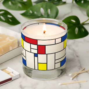Mondrian Minimalist Geometric De Stijl Modern Art Scented Candle