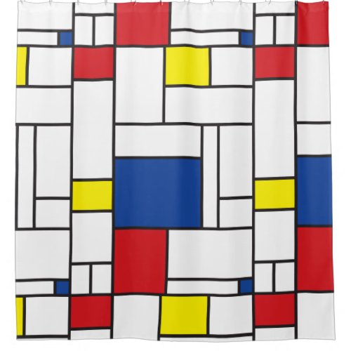 Mondrian Minimalist Geometric De Stijl Modern Art Shower Curtain