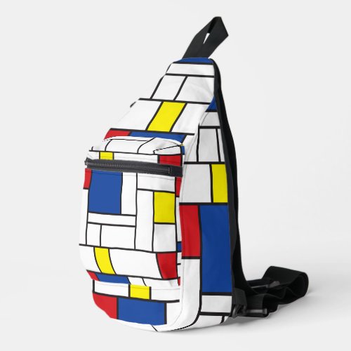 Mondrian Minimalist Geometric De Stijl Modern Art Sling Bag
