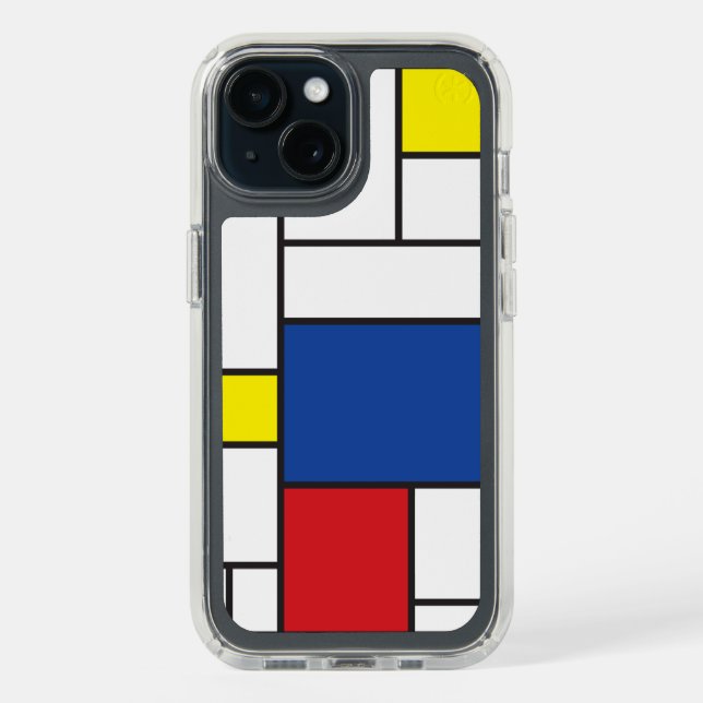 Mondrian Minimalist Geometric De Stijl Modern Art Speck iPhone Case (Front (Black))
