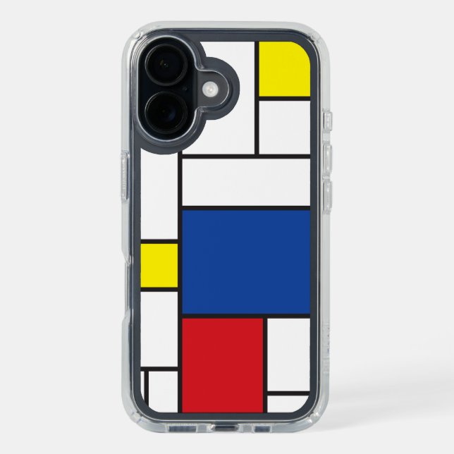 Mondrian Minimalist Geometric De Stijl Modern Art Speck iPhone Case (Front (Black))