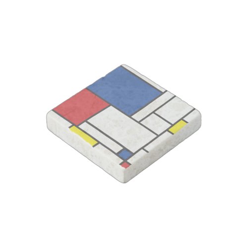 Mondrian Minimalist Geometric De Stijl Modern Art Stone Magnet