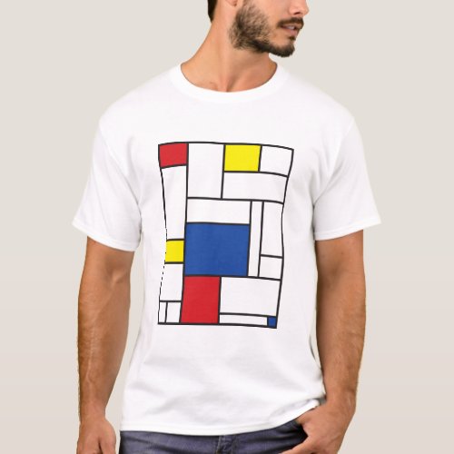 Mondrian Minimalist Geometric De Stijl Modern Art T_Shirt