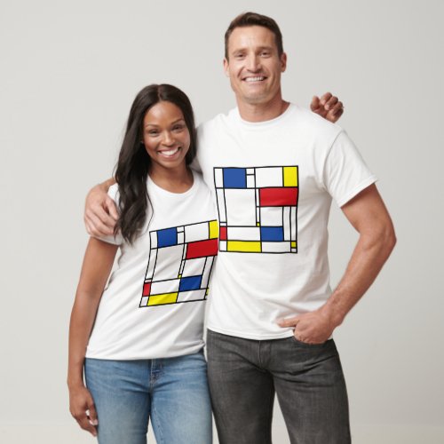 Mondrian Minimalist Geometric De Stijl Modern Art T_Shirt