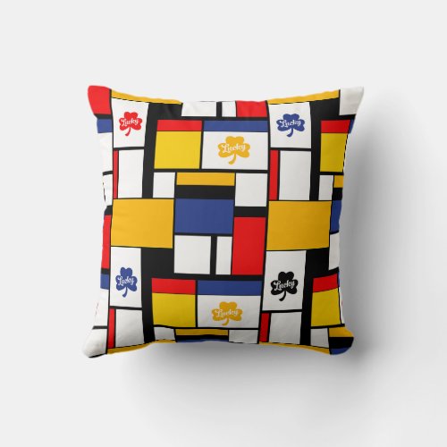 Mondrian Minimalist Geometric De Stijl Modern Art  Throw Pillow