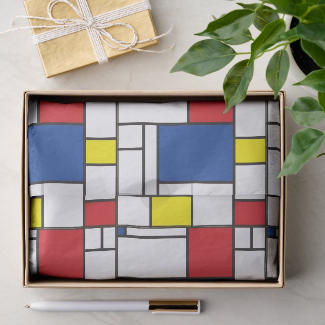 Mondrian Minimalist Geometric De Stijl Modern Art Tissue Paper (Gift)