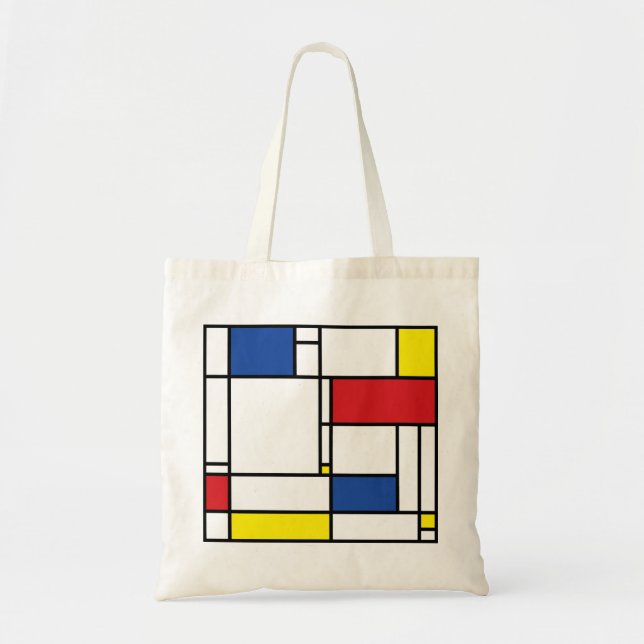 Mondrian Minimalist Geometric De Stijl Modern Art Tote Bag (Front)