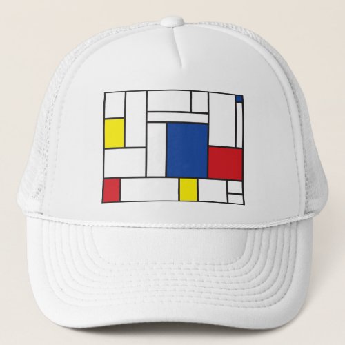 Mondrian Minimalist Geometric De Stijl Modern Art Trucker Hat