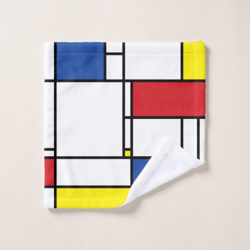 Mondrian Minimalist Geometric De Stijl Modern Art Wash Cloth