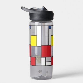 Mondrian Minimalist Geometric De Stijl Modern Art Water Bottle by fat_fa_tin at Zazzle