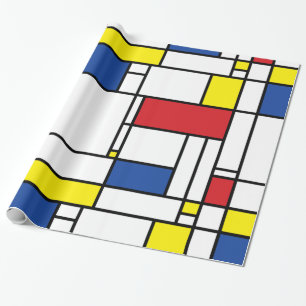 Mondrian Minimalist Geometric De Stijl Modern Art Wrapping Paper
