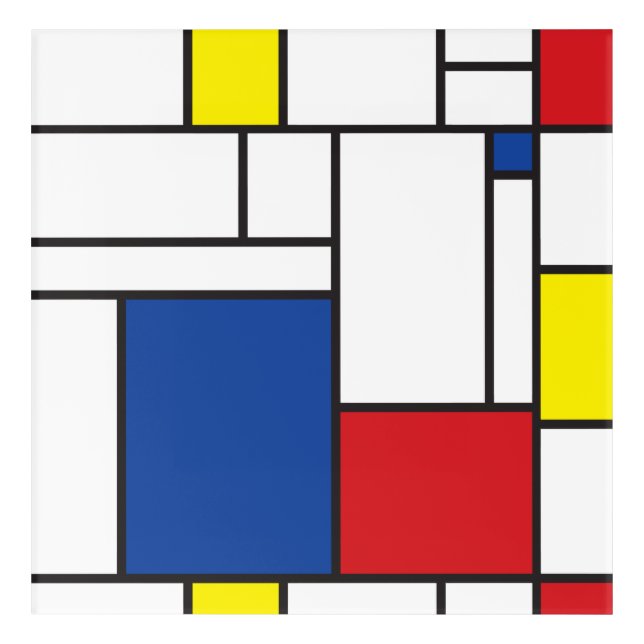 Mondrian Minimalist Geometric De Stijl Modern Arts Acrylic Print (Front)