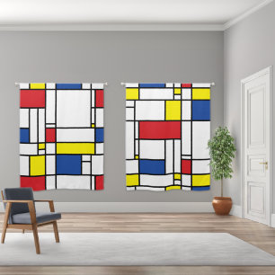 Mondrian Minimalist Geometric De Stijl Modern Arts Blackout Curtains